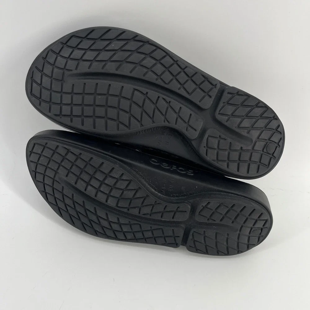 Oofos OOriginal Sport Recovery Sandals Black Graphite Thong Mens 8 Womens 10